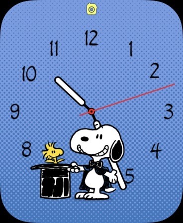 Zifferblatt einer Apple Watch: Snoopy zaubert Woodstock aus einem Zylinder