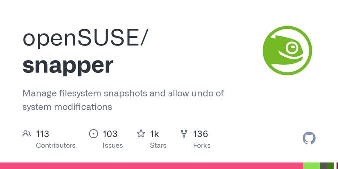 Manage filesystem snapshots and allow undo of system modifications - openSUSE/snapper