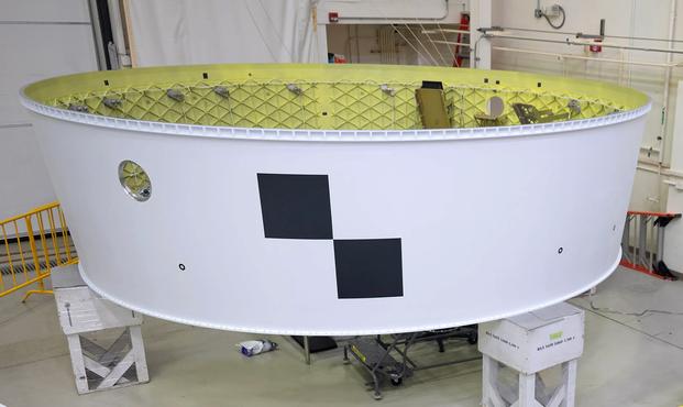 The Artemis II Orion stage adapter, built at NASA’s Marshall Space Flight Center in Huntsville, Alabama. The Artemis II Orion stage adapter, built at NASA’s Marshall Space Flight Center in Huntsville, Alabama.
