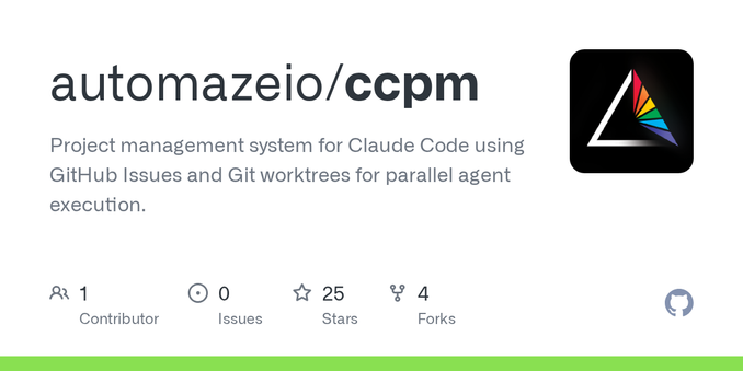Project management system for Claude Code using GitHub Issues and Git worktrees for parallel agent execution. - automazeio/ccpm