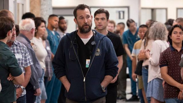 Noah Wyle, Patrick Ball in The Pitt