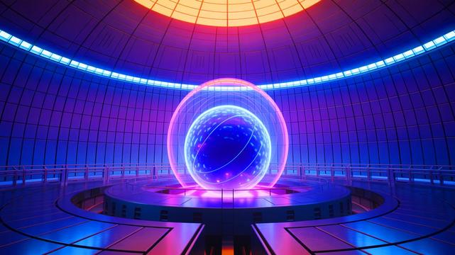 Illustration de la réaction de fusion nucléaire maintenue pendant plus de 22 minutes dans le réacteur Tokamak WEST. Illustration de la réaction de fusion nucléaire maintenue pendant plus de 22 minutes dans le réacteur Tokamak WEST.