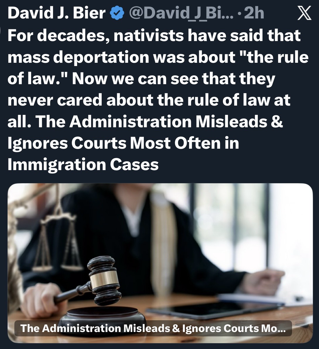 The admin misleads & ignores the courts in IMM cases, text, with a pic of a judge: