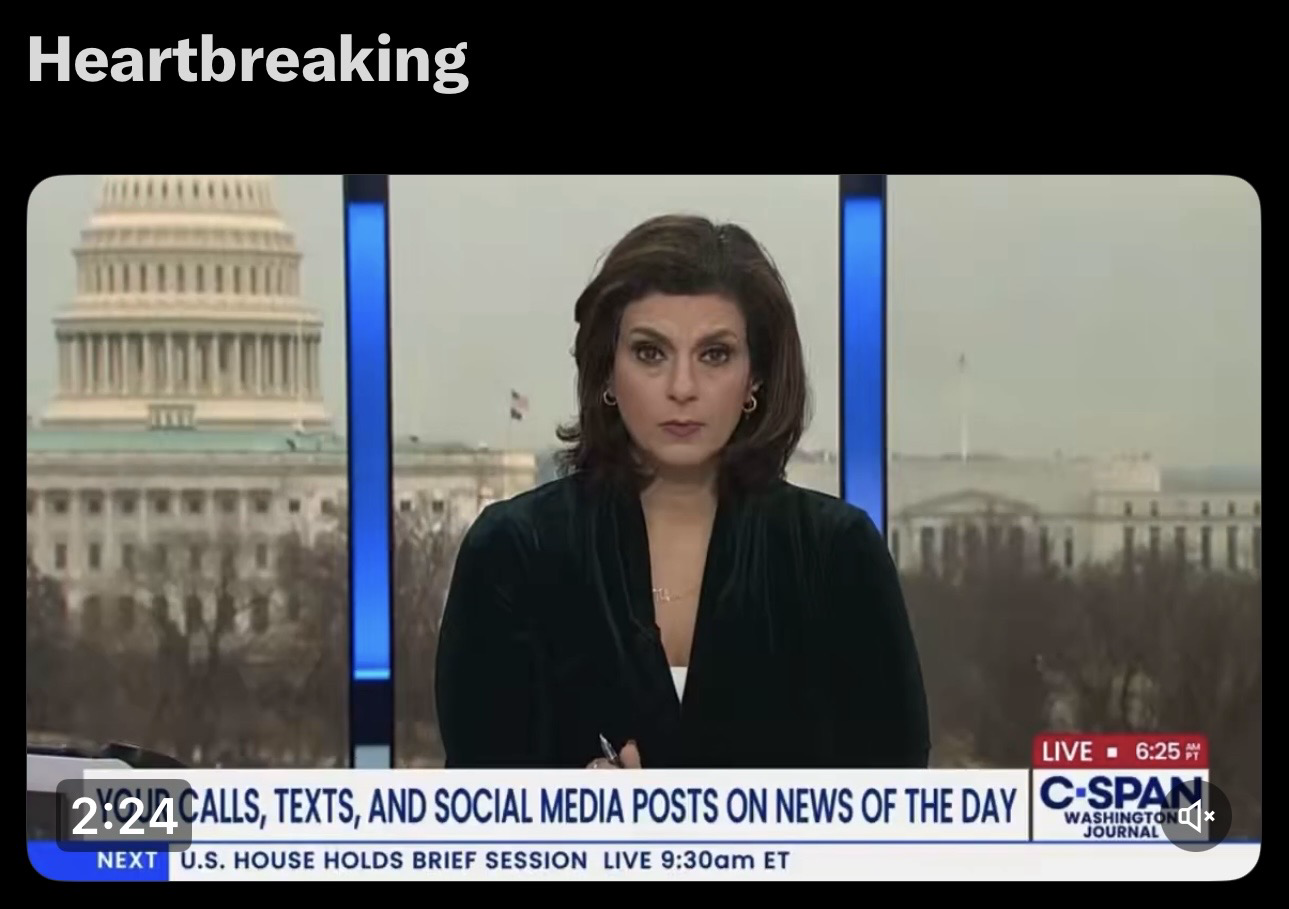 Screenshot of the journalist on CSPN: