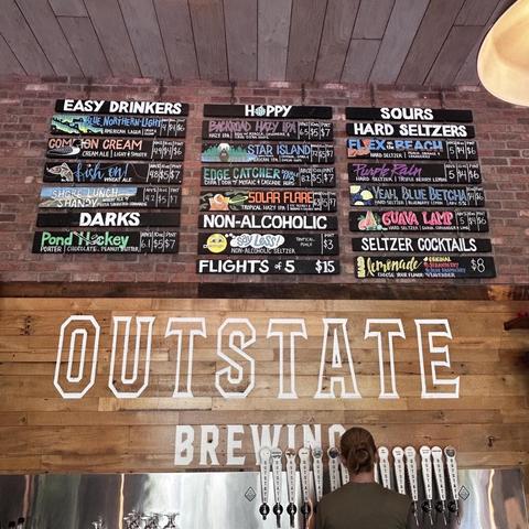 Outstate Brewing list of offerings 