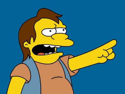 Nelson says “ha ha” simpsons GIF