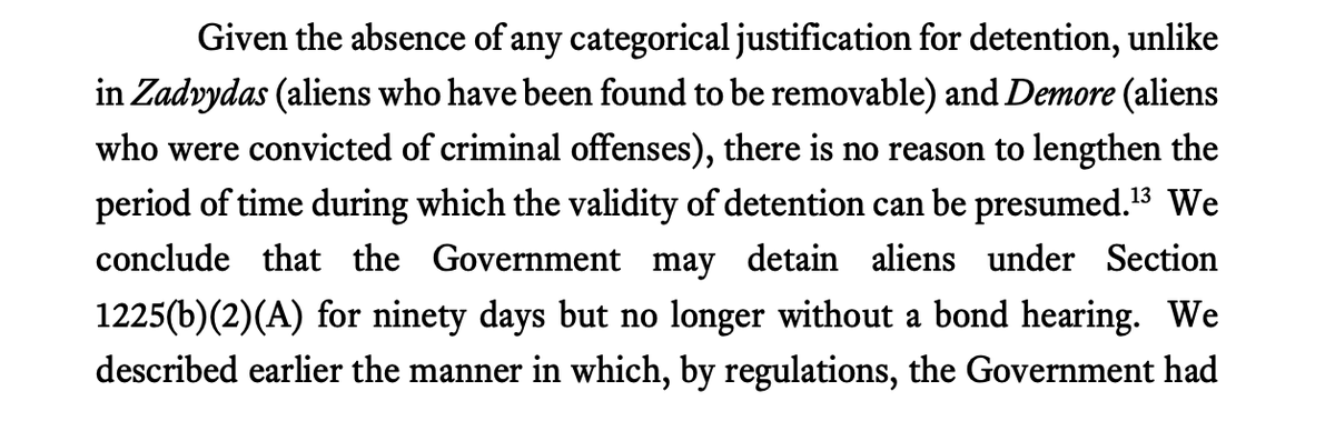 Court doc excerpt on the validity of the detention.