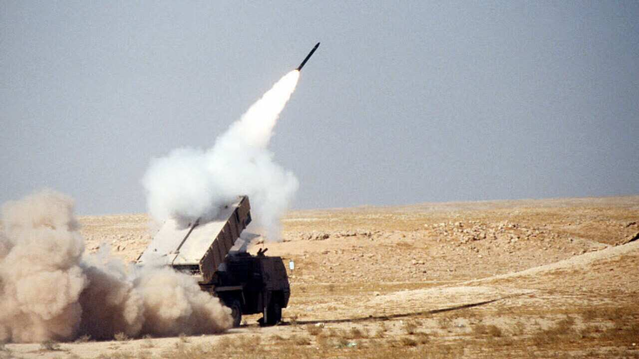 A Houthi rocket.