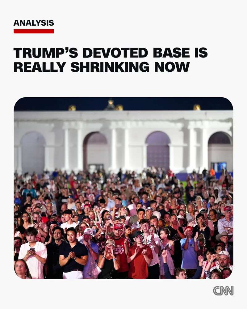 Trump's Devoted Base is really shrinking now with a pic of one of his rallies.